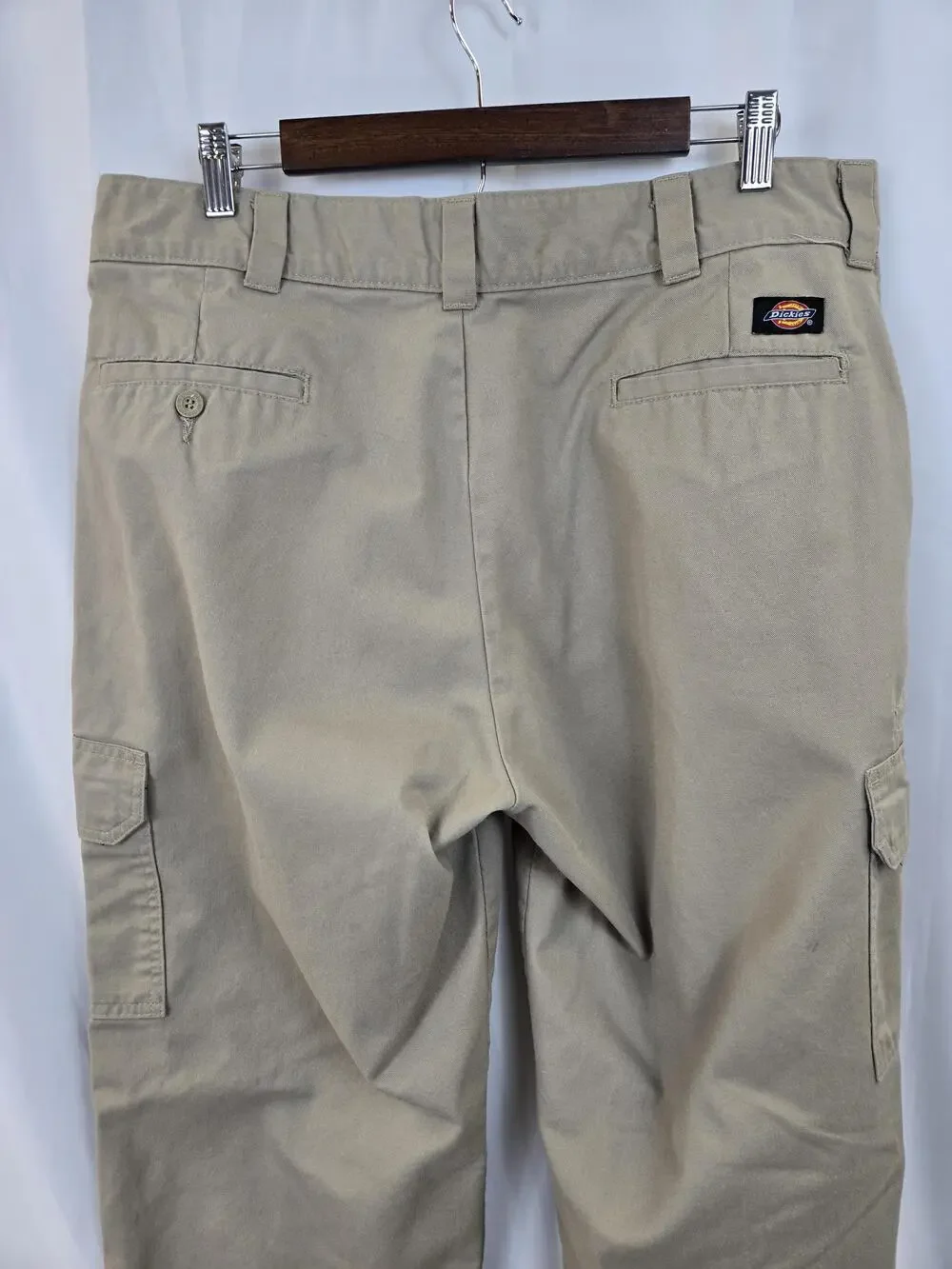 Dickies Cargo Pants Mens 36x32 Beige Regular Straight Canvas Workwear Utility
